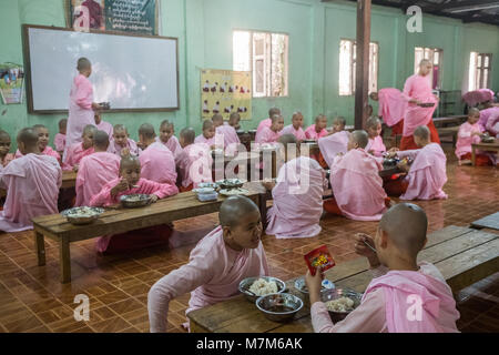 Young Buddhist Nuns Yangon Myanmar Stock Photo