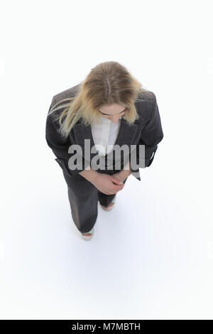 Thoughtful businesswoman from top view Stock Photo - Alamy