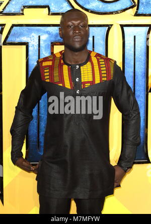 Black Panther European Premiere at the Eventim Apollo, Hammersmith, London  Featuring: Stormzy Where: London, United Kingdom When: 08 Feb 2018 Credit: WENN.com Stock Photo