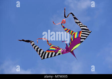 Kite flying during carnival festival in Athens, Greece Stock Photo