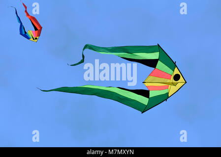 Kites flying during carnival festival in Athens, Greece Stock Photo