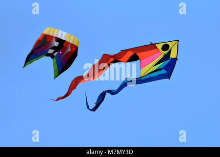 Kites flying during carnival festival in Athens, Greece Stock Photo