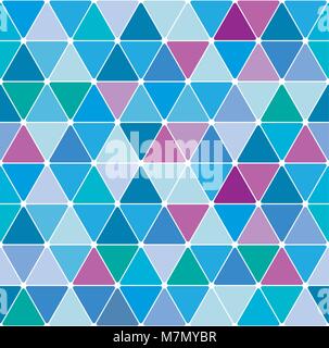 Winter blue triangle pattern. Seamless tile background. Stock Vector