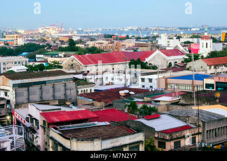 Aerial view of Cebu City looking northeast, with port, Robinsons Galleria  Mall, and Mactan Channel beyond, Philippines Stock Photo - Alamy