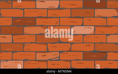 Brick wall Seamless texture. Continuous loop background. Cartoon style ...
