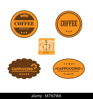 Set of retro coffee labels Stock Vector