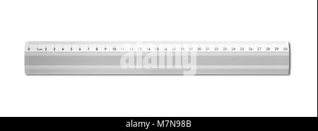 Steel metallic ruler isolated on yellow background Stock Photo - Alamy
