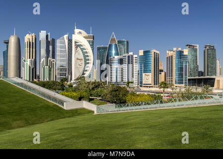 West Bay on the Corniche in Doha Qatar Stock Photo