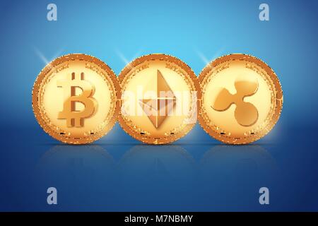 Top Coin of Cryptocurrency Stock Vector