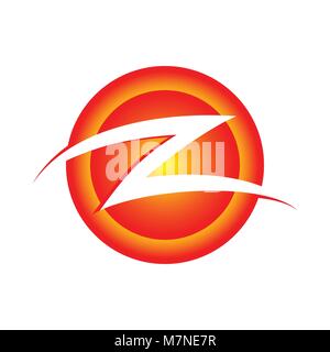 Initial Z Lettermark Circular Burning Slash Vector Symbol Graphic Logo Design Stock Vector