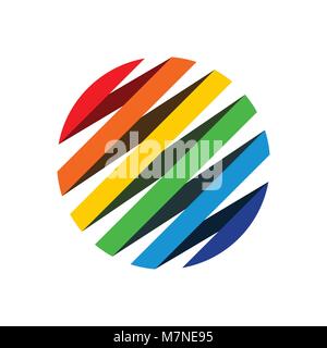 Rainbow Ribbon Circular Shape Vector Symbol Graphic Logo Design Stock Vector