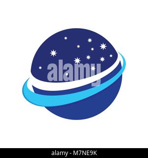 Circular Space Stars Flight Vector Symbol Graphic Logo Design Stock Vector