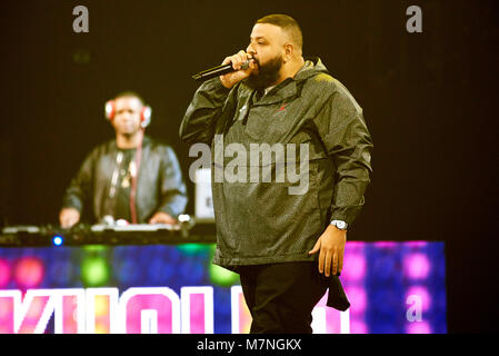 MINNEAPOLIS, MN MARCH 10: DJ Khaled performs at Target Center on March 10, 2018 in Minneapolis, Minnesota. Credit: Tony Nelson/MediaPunch Stock Photo