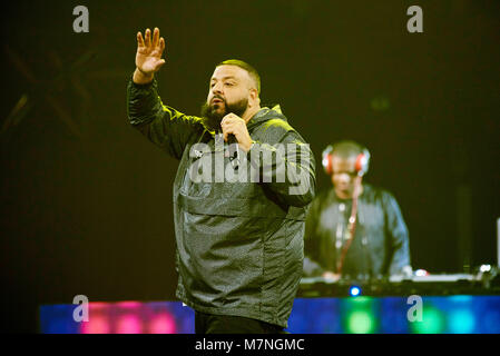 MINNEAPOLIS, MN MARCH 10: DJ Khaled performs at Target Center on March 10, 2018 in Minneapolis, Minnesota. Credit: Tony Nelson/MediaPunch Stock Photo