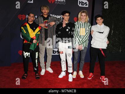 Los Angeles, CA, USA. 11th Mar, 2018. Austin Porter, Nick Mara, Edwin Honoret, Brandon Arreaga, Zion Kuwonu at arrivals for iHeartRadio Music Awards 2018 - Part 2, The Forum, Los Angeles, CA March 11, 2018. Credit: Elizabeth Goodenough/Everett Collection/Alamy Live News Stock Photo