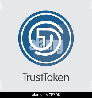 Trusttoken - Cryptographic Currency Illustration. Stock Vector