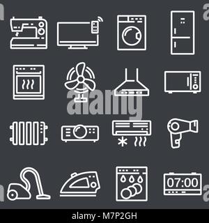 Home appliances icons set. Simple illustration home appliances vector icons for web Stock Vector