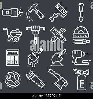 Simple set of tools related vector icons for your design Stock Vector