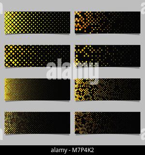 Geometric rounded square pattern banner background set Stock Vector