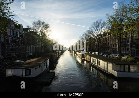 Floating Houses in Amsterdam Stock Photo