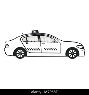Machine taxi icon isolated on white background.  vector illustration. Stock Vector