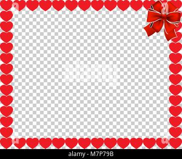 Red heart ribbon isolated on transparent Vector Image