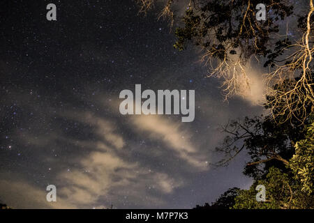 Clear Night Sky full of stars in Teresopolis, Rio de Janeiro, Brazil Stock Photo