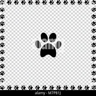 Cute cartoon monochrome dog paw with claw print lineart vector clipart ...