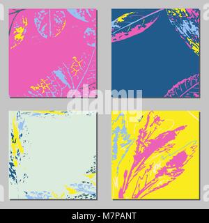 Set of artistic creative universal cards. Hand Drawn textures. Wedding, anniversary, birthday, Valentine s day, party. Design for poster, card, invitation, placard, brochure, flyer. Stock Vector