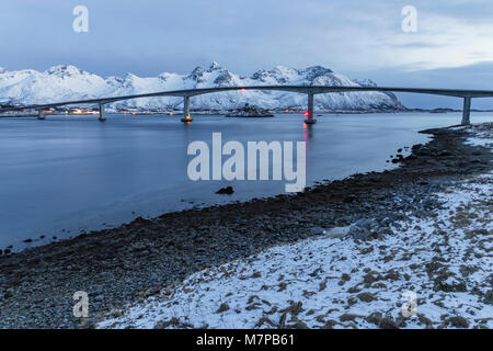 Gimsoy Bridge, Lofoten, Norway Stock Photo