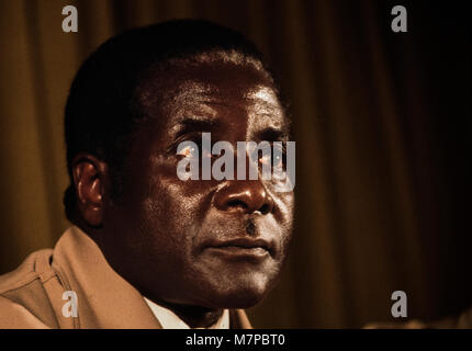 ROBERT MUGABE BY  STOCK FILE PHOTO MADE IN 1980 WHEN ROBERT MUGABE RETURNED FROM EXILE TO RHODESIA NOW ZIMBABWE Stock Photo