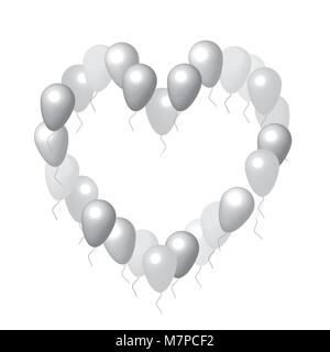 vector heart shape balloons border frame background Stock Vector Image ...