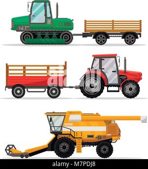 Heavy agricultural machinery for field work. Stock Vector