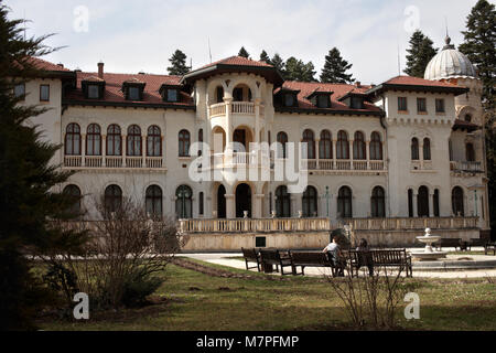 Sofia, Bulgaria - March 6, 2016: People in front of the Vrana Palace. The palace was built in 1909-1914 as a royal residence Stock Photo