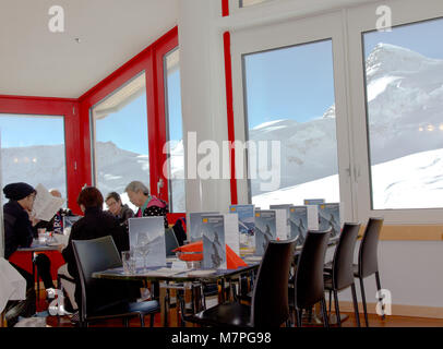 Jungfraujoch, Switzerland - October 27, 2016: The restaurant on the top of Europe Jungfraujoch Stock Photo