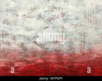 vibrant artistic background. hand painted canvas in red and white colors. Stock Photo
