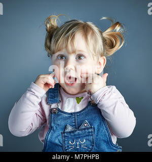 portrait of adorable female child studio shot Stock Photo