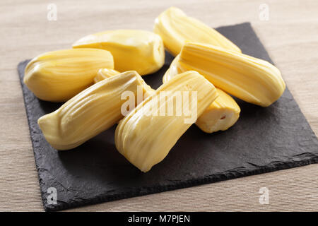 Jackfruit flesh on a kitchen table Stock Photo