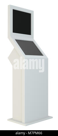 Freestanding information kiosk, terminal, stand. 3d rendering. Isolated on white background Stock Photo