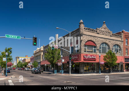 Idaho Furniture Co. building, built in 1892, W. Center at N. Main in downtown business district of Pocatello, Idaho, USA Stock Photo