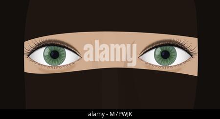 Young woman in burqa. Stock Vector