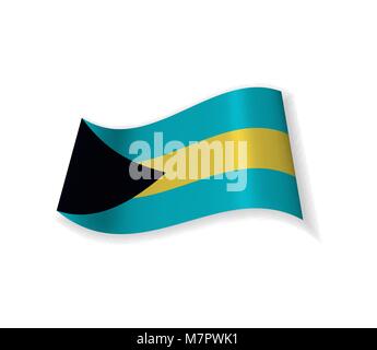 The flag of the Bahamas. Stock Vector