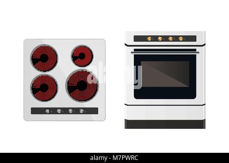 Kitchen electric stove Stock Vector