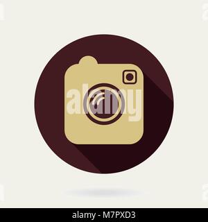 Camera Vector Flat Icon With Long Shadow Stock Vector