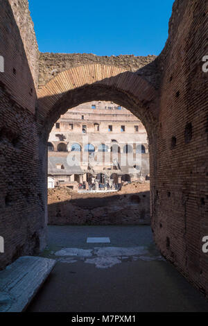 Archway inside Colosseum, Rome, Italy Stock Photo