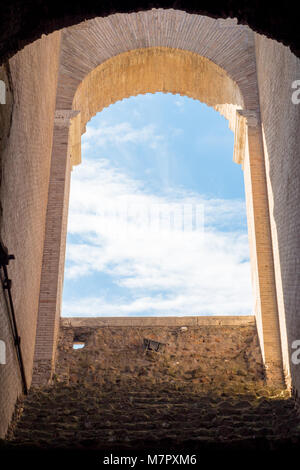 Archway inside Colosseum, Rome, Italy Stock Photo