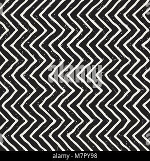 Hand drawn lines seamless grungy pattern. Abstract geometric repeating ...