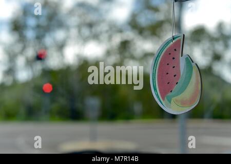 Car watermelon air freshener, Townsville Queensland Australia Stock Photo