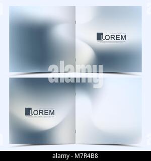 Modern vector template for square brochure, leaflet, flyer, cover, catalog, magazine, annual report. Abstract fluid 3d shapes vector trendy liquid colors background. Colored fluid graphic composition Stock Vector