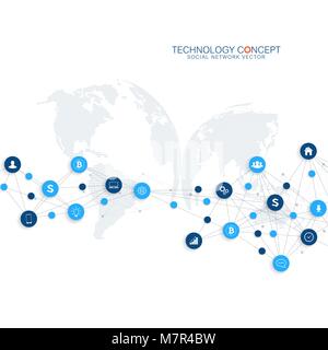 Abstract business vector infographic. Cloud computing and global network connections concept design. Scientific business template with icons for brochure, diagram, workflow, timeline, web design. Stock Vector
